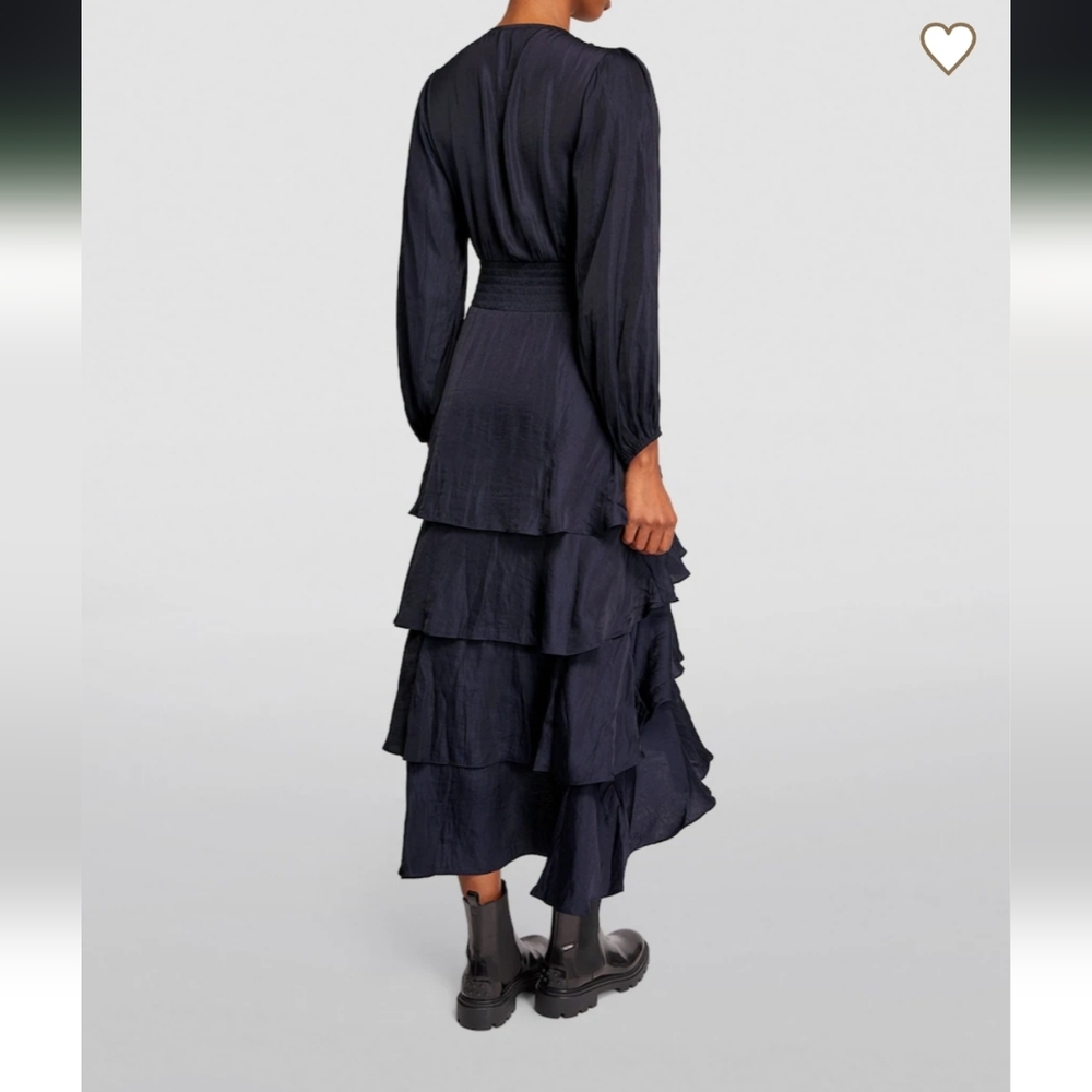 Maje Navy Ruffled‎ Maxi Dress - Picture 2 of 16
